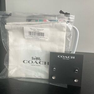 Coach Black and Silver Stud Earrings